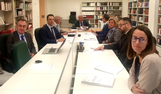 El presidente, Jesús María Chamorro González, en el centro, junto a los miembros de Sala de Gobierno 